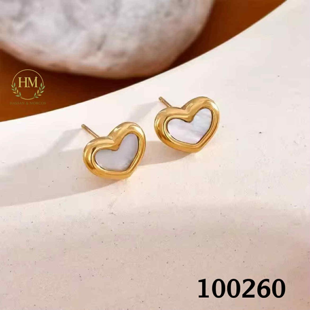 100260حلق قلب ابيض  استانلس عيار 316