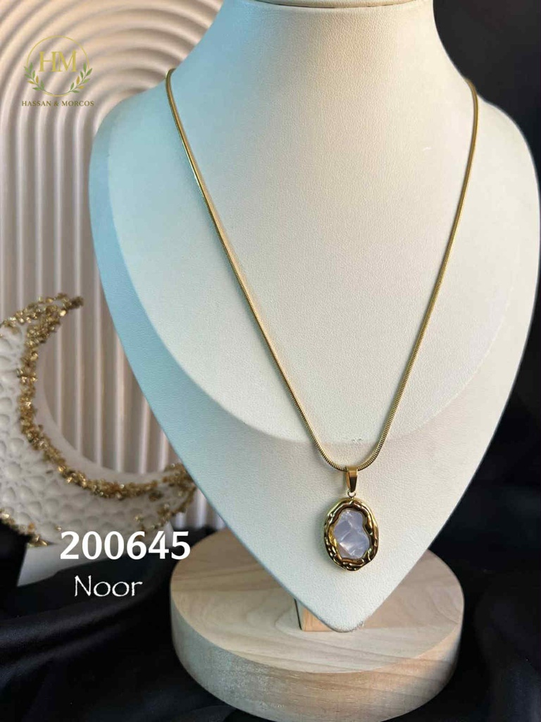 200645سلسله  ساده بيضاوي صدف ابيض عيار 316 / 45 س