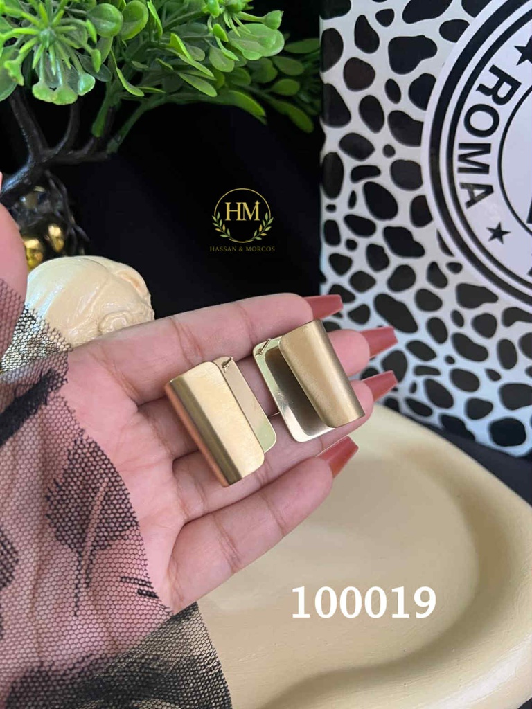 100019حلق مربع جولد  استانلس عيار 316