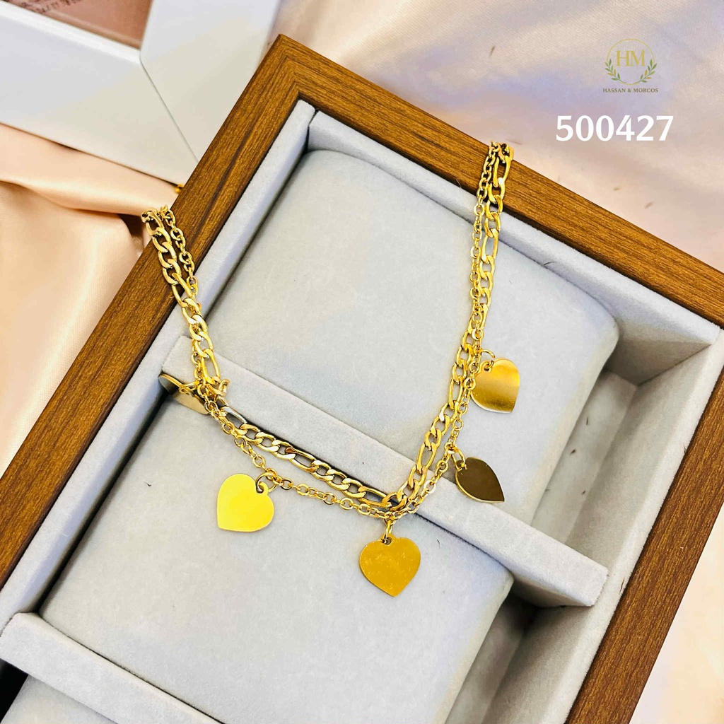 500427انسيال قلوب  استانلس عيار 316  جولد 
