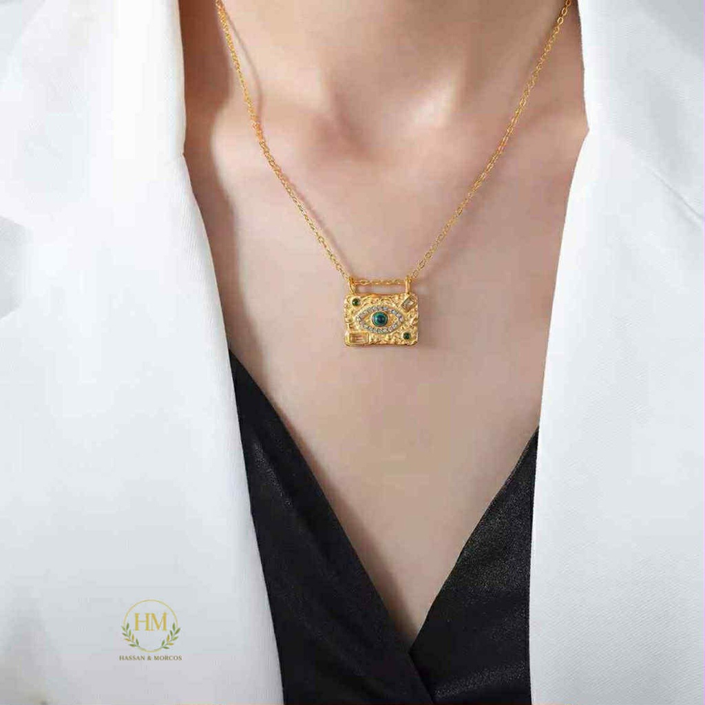 كوليه عين فصوص خضرا  عيار 316\200432