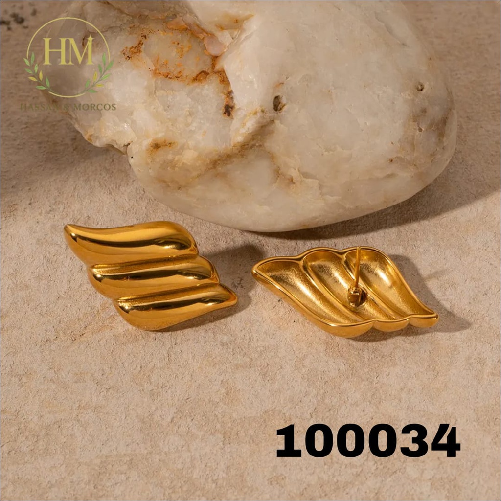 100034حلق  مستطيل مموج استانلس عيار 316 