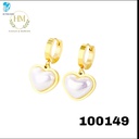 100149حلق قلب ابيض  استانلس عيار 316