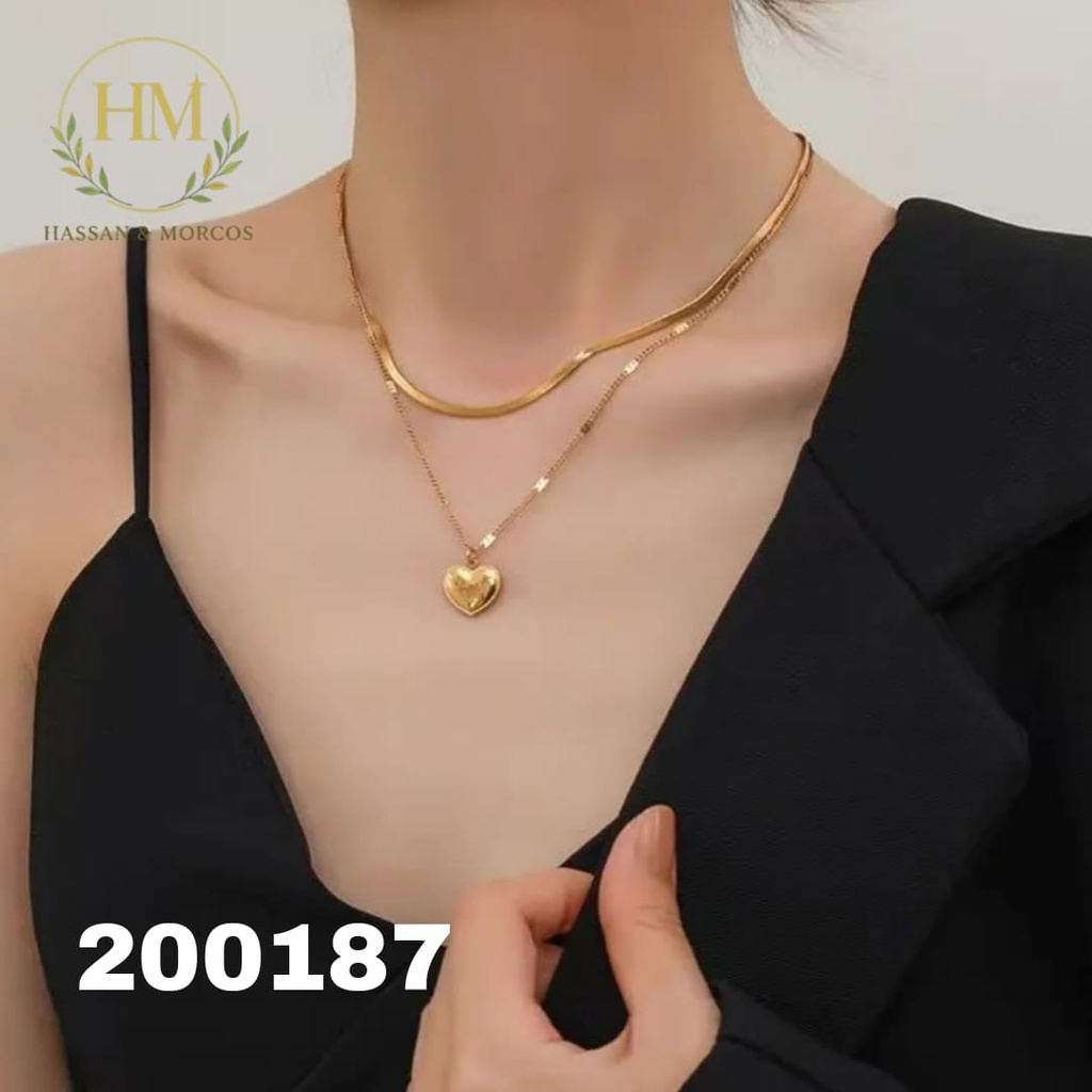 سلسله قلب جولد حواف ذهبي عيار 316 / 45 س200187
