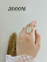 300016خاتم  فص صدف ورده ستانلس عيار316