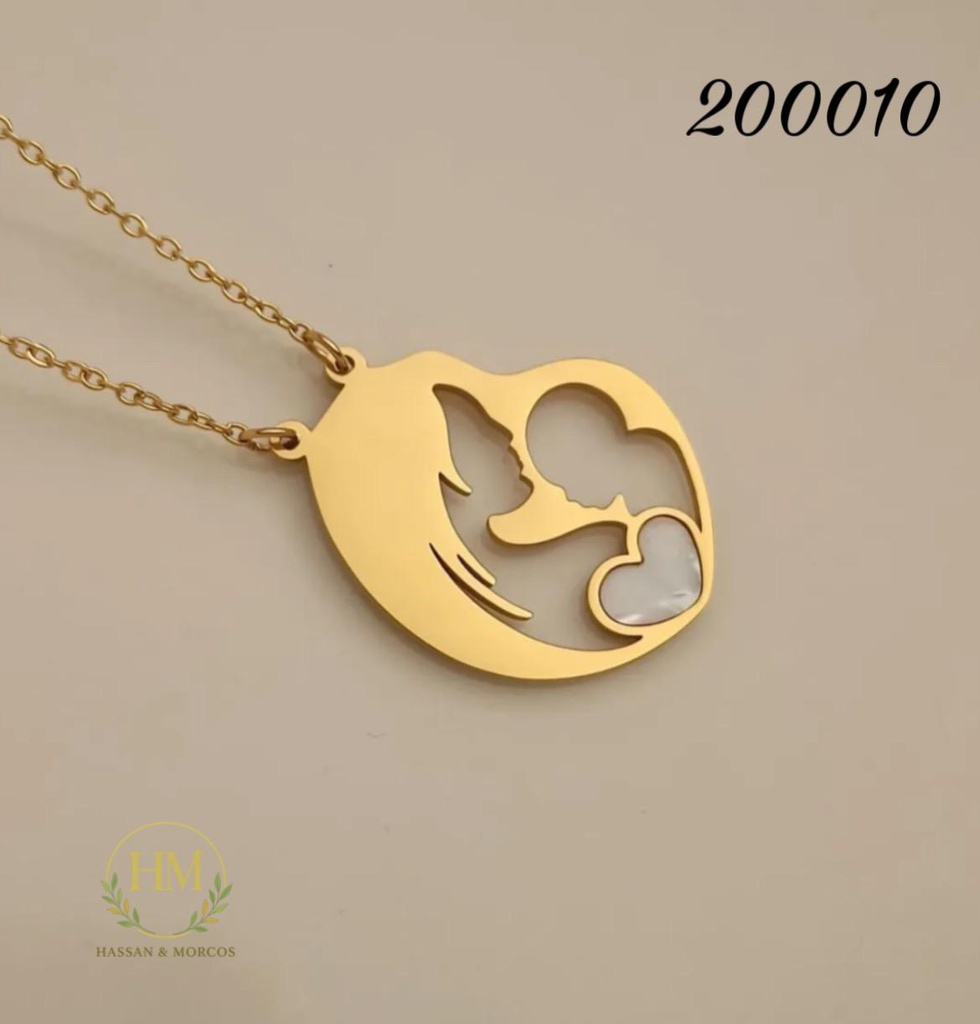 سلسله ستانلس(قلب صدف )جولد عيار 316/ 45سم 20010