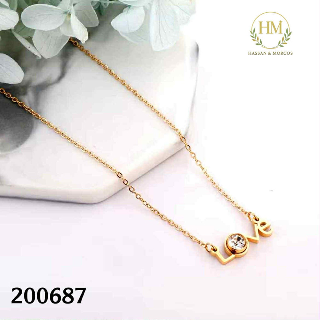 200687سلسل مكتوب * Love * ب فص ابيض  كريستال عيار 316 ظ 45 س