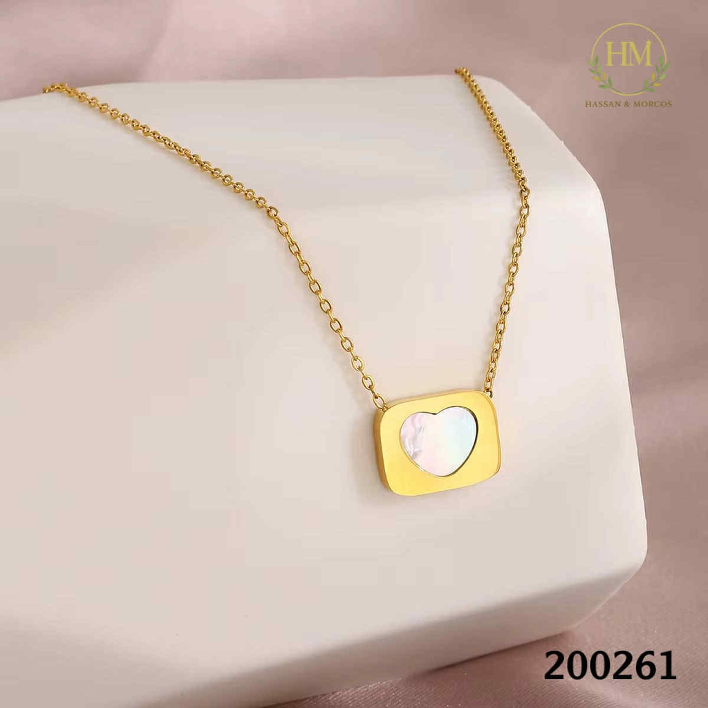 كوليه مربع قلب ابيض عيار 316\200261