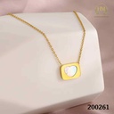 كوليه مربع قلب ابيض عيار 316\200261