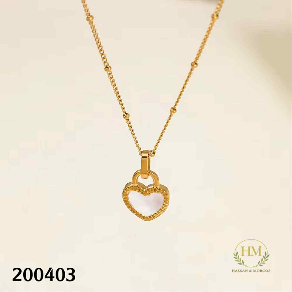 كوليه قلب ابيض  عيار 316\200403