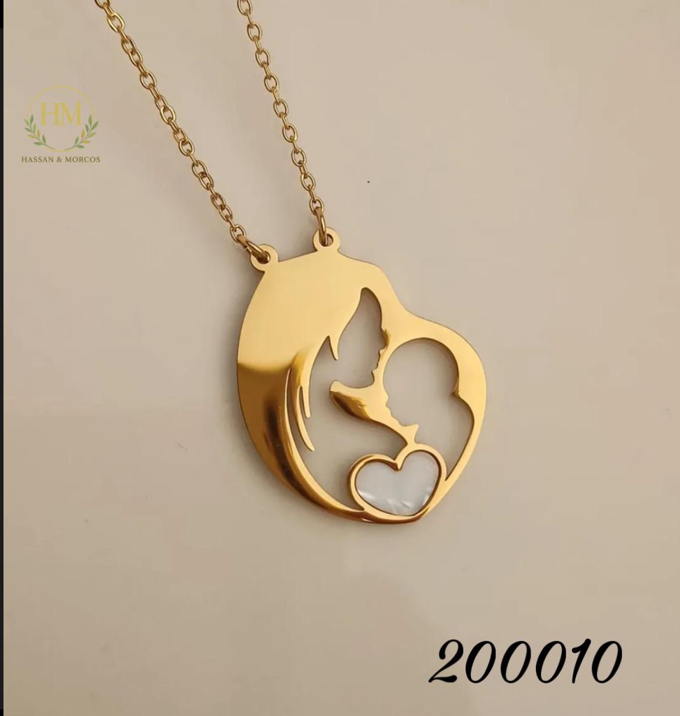 سلسله ستانلس(قلب صدف )جولد عيار 316/ 45سم 20010