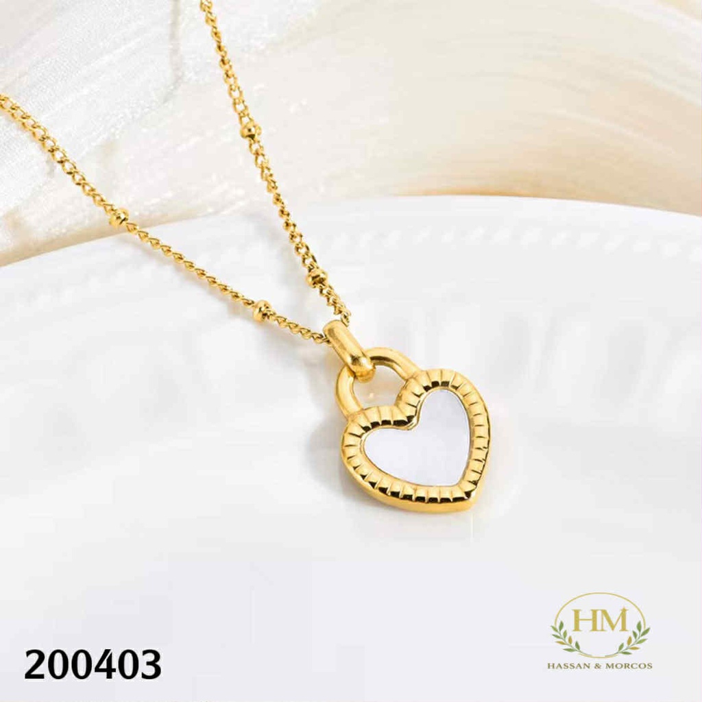 كوليه قلب ابيض  عيار 316\200403