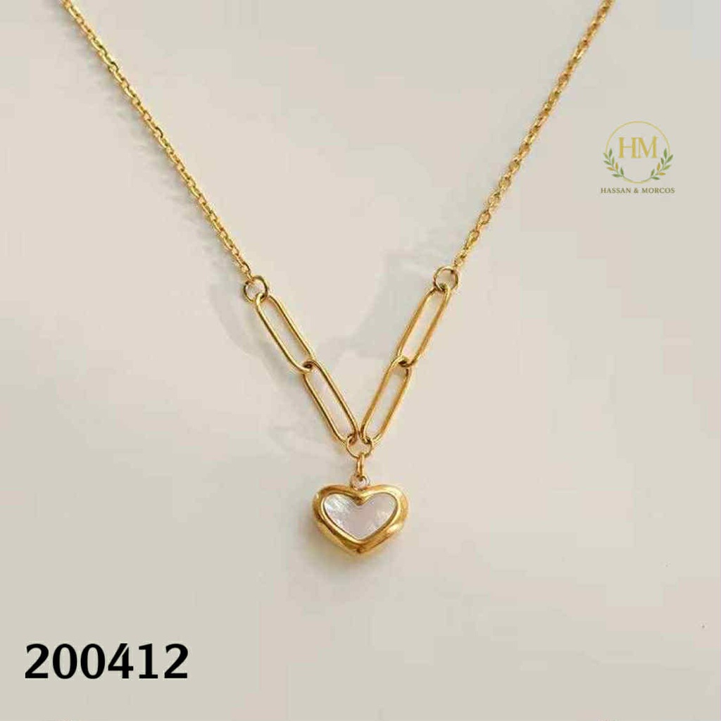 كوليه قلب ابيض  عيار 316\200412