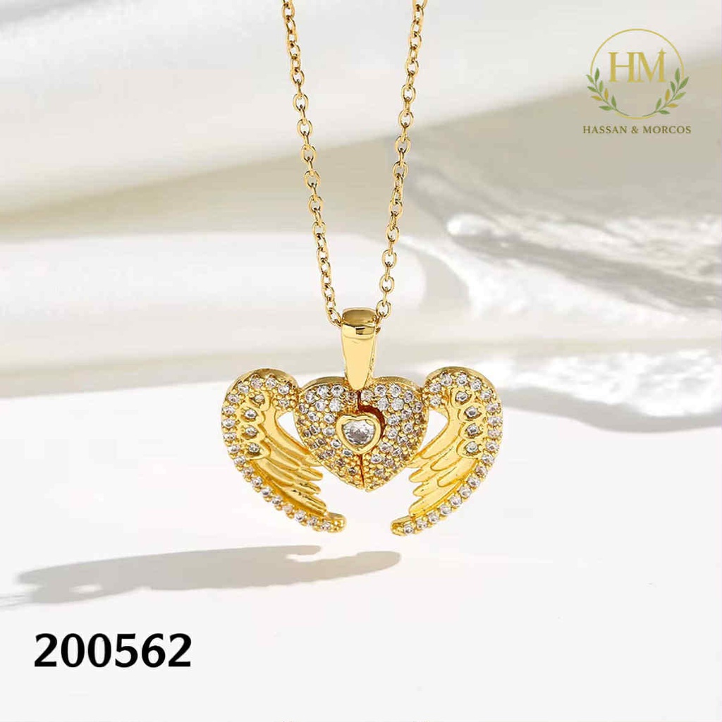 كوليه قلب جناحات فصوص  عيار 316\200562