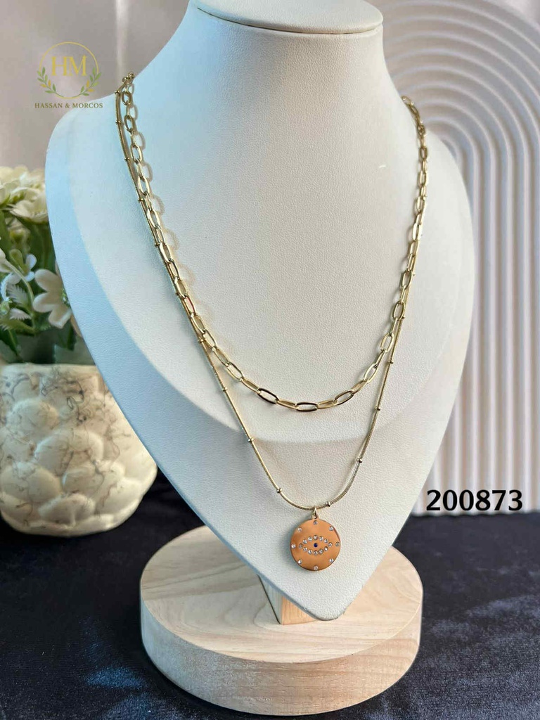 200873كوليه دورين جولد فصوص علي شكل عين xp