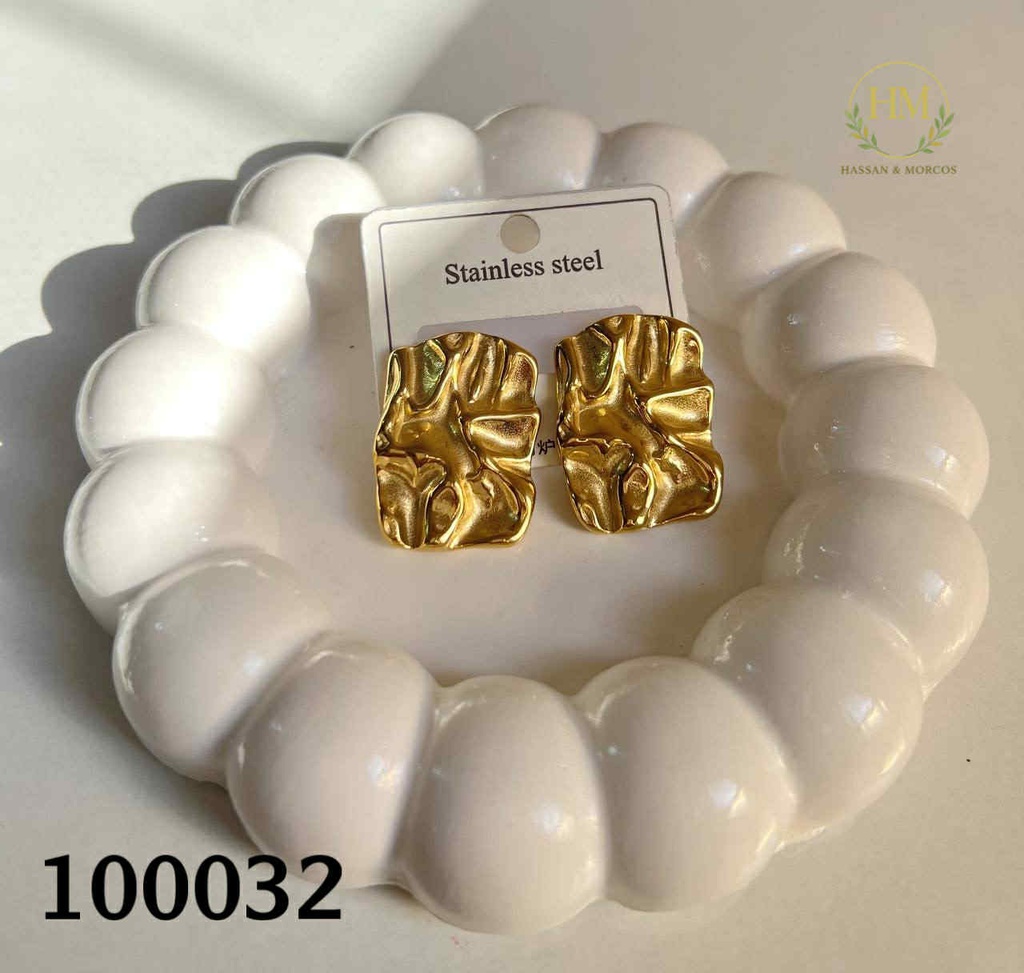 100032حلق مستطيل متعرج  استانلس عيار 316