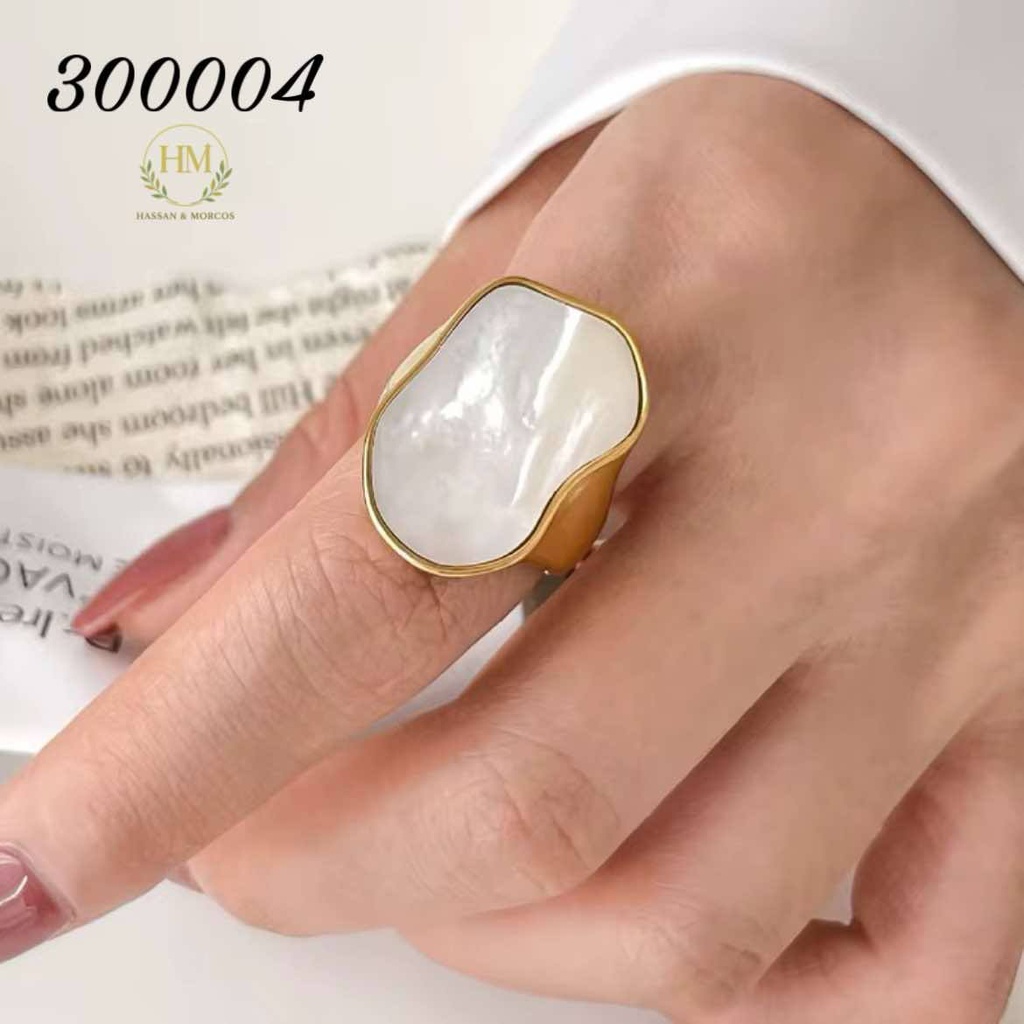 300004خاتم ابيض صدف  استانلس عيار316