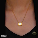 كوليه مربع قلب ابيض عيار 316\200261