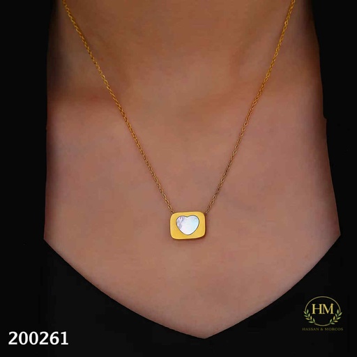 [200261] كوليه مربع قلب ابيض عيار 316\200261