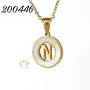 كوليه حرفn بدايره صدف  عيار 316\200446