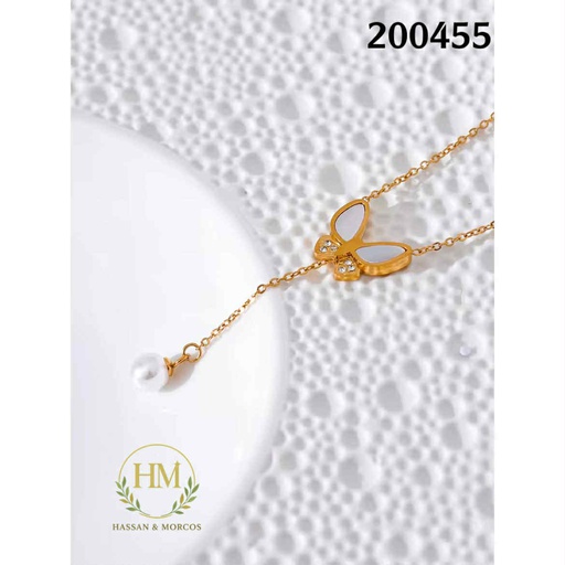 [200455] كوليه فراشه صدف ابيض لولى عيار 316\200455