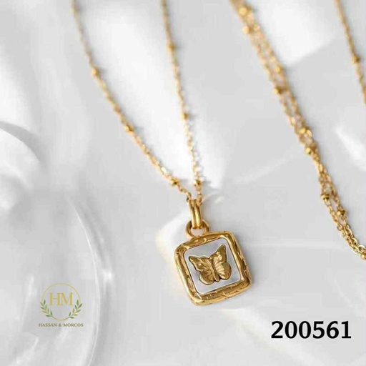 [200561] كوليه مربع صدف فراشه  عيار 316\200561