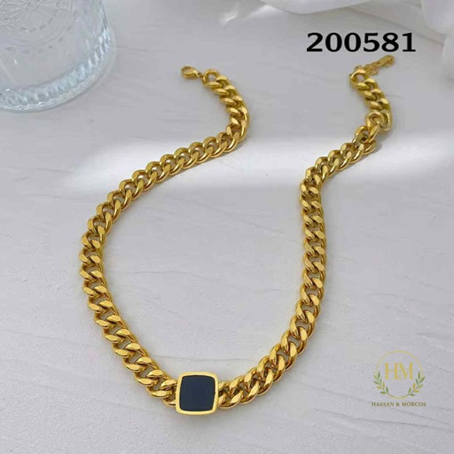 [200581] كوليه جنزير مربع اسود عيار 316\200581