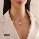 كوليه ورده ابيض في جولد عيار 316\200614