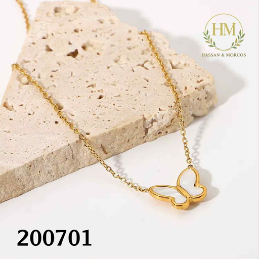 [200701] 200701سلسله فراشه صدف ابيض استانليس عيار 316 / 45 س