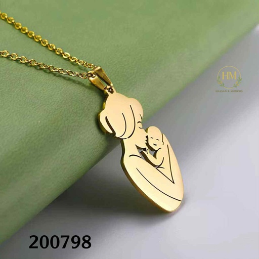 [200798] 200798سلسله جولد علي شكل حنيه الام لابنها عيار 316 / 45 س