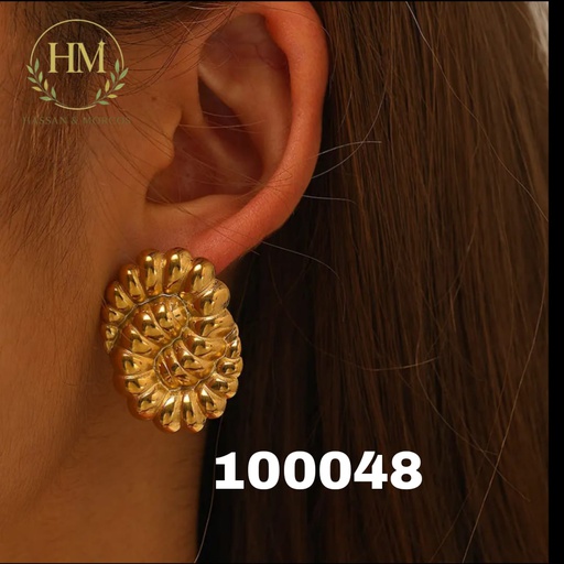 [100048] 100048حلق دايره مخطط استانلس عيار 316