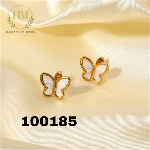 [100185] 100185حلق فراشه صدف ابيض  استانلس عيار 316