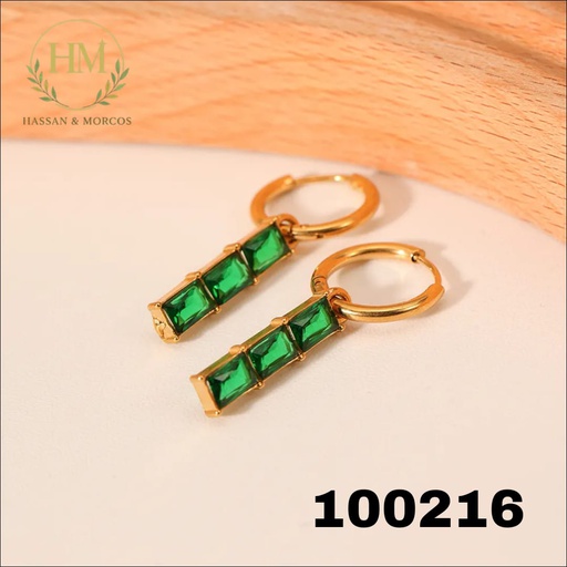 [100216] 100216حلق فصوص اخضر  استانلس عيار 316
