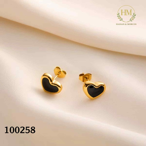 [100258] 100258حلق قلب اسود  استانلس عيار 316