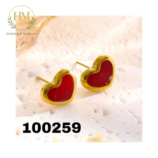 [100259] 100259حلق  قلب احمر استانلس عيار 316