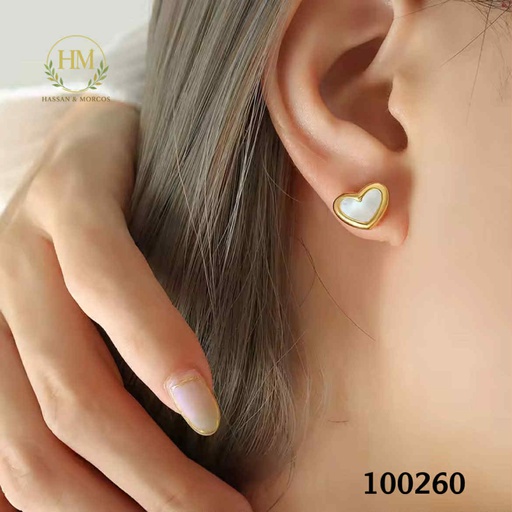 [100260] 100260حلق قلب ابيض  استانلس عيار 316