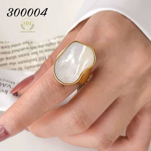 [300004] 300004خاتم ابيض صدف  استانلس عيار316
