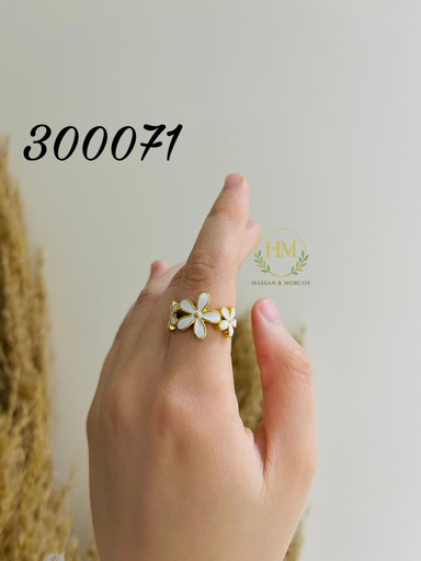 [300071] 300071خاتم ورد ابيض  استانلس عيار316