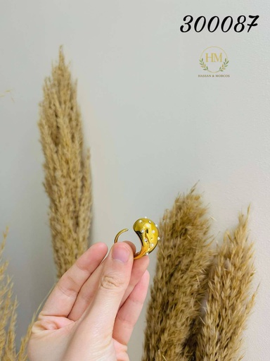 300087خاتم  دمعه فصوص ولولي استانلس عيار316